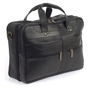 Claire Chase Meridien Leather Briefcase Laptop Bag Black